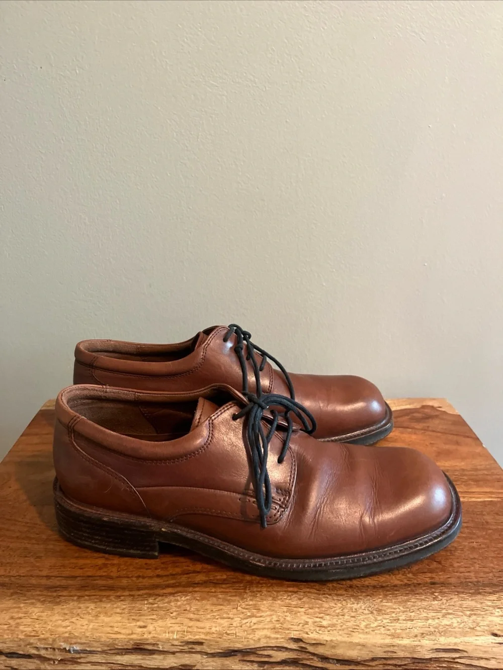 Men's Ecco City Lace Up Oxfords Leather Dress Shoes Size US 8 8.5 EUR 41